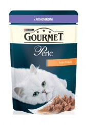 Gourmet Perle консервы для кошек мини-филе в подливе с ягненком пауч 85 гр.